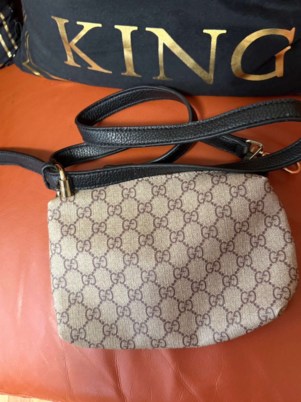 Beige/Brown Crossbody Bag